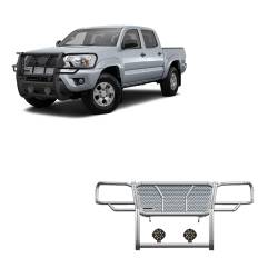 Black Horse Off Road - Black Horse RU-TOTA05-B-PLB HD Grille Guard w/7.0"LED for 05-15 Toyota Tacoma - Image 1