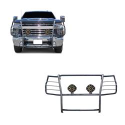 Black Horse Off Road - Black Horse 17GT30MA-PLB Black Grille Guard w/LED for Silverado 2500HD/3500 - Image 1