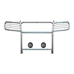 Black Horse Off Road - Black Horse 17JGL21MA-PLFB Black Grille Guard w/LED for Jeep Grand Cherokee L - Image 1