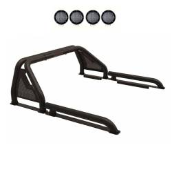 Black Horse Off Road - Black Horse GLRB-05B-PLFB Roll Bar w/5.3" LED's Lights for 05-21 Frontier - Image 1