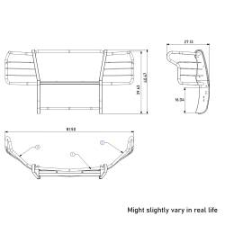 Black Horse Off Road - Black Horse 17GT30MA Black Grille Guard for Silverado 2500HD/3500 - Image 2
