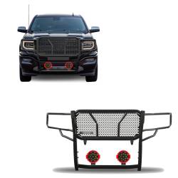 Black Horse Off Road - Black Horse RU-GMSI14-B-PLR Black HD Guard w/Red LED's for Sierra 1500 LD - Image 1