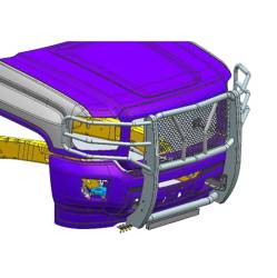 Black Horse Off Road - Black Horse RU-GMSI15-B-PLFB HD Grille Guard w/5.3" LED for Sierra 2500HD/3500 - Image 2