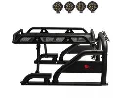 Black Horse Off Road - Black Horse WRB-001BK-PLB Warrior Roll Bar w/7.0" Black LED for RAM F150 GM - Image 1