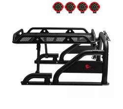 Black Horse Off Road - Black Horse WRB-001BK-PLR Warrior Roll Bar w/7.0" Red LED for RAM F150 GM - Image 1