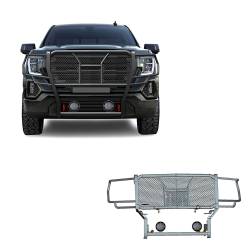 Black Horse Off Road - Black Horse RU-GMSI19-B-PLFB HD Grille Guard w/5.3" LED for 19-21 Sierra 1500 - Image 1