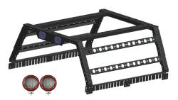 Black Horse Off Road - Black Horse TR01B-PLFR Overland Bed Rack w/5.3" RED LED Blk 800 Lbs Capacity - Image 2