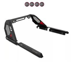 Black Horse Off Road - Black Horse VIRB07B-PLFR Vigor Roll Bar w/5.3" RED LED Black for 05-21 Frontier - Image 1