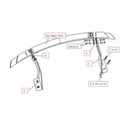 Black Horse Off Road - Black Horse CRDL-HYY202B Rear Bumper Guard Black for 13-16 Hyundai Santa Fe - Image 2