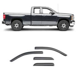 Black Horse Off Road - Black Horse 140442 Rain Guard/Deflector 19-24 Sierra/Silverado Ext Cab Smoke 4Pc - Image 1