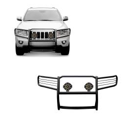 Black Horse Off Road - Black Horse 17A080200MA-PLB Black Grille Guard w/LED for 05-10 Grand Cherokee - Image 1
