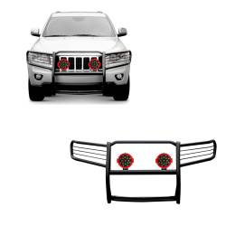Black Horse Off Road - Black Horse 17A080200MA-PLR Black Grille Guard w/LED for 05-10 Grand Cherokee - Image 1