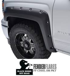 Black Horse Off Road - Black Horse FF-CHSIL-SM-PKT Fender Flares Black for 14-18 Chevy Silverado 1500 - Image 2