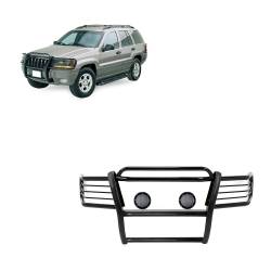 Black Horse Off Road - Black Horse 17EB26MA-PLFB Black Grille Guard w/LED for 99-04 Grand Cherokee - Image 1