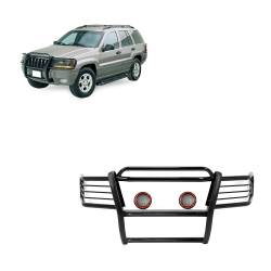 Black Horse Off Road - Black Horse 17EB26MA-PLFR Black Grille Guard w/LED for 99-04 Jeep Grand Cherokee - Image 1