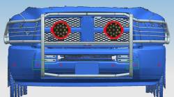 Black Horse Off Road - Black Horse 17DR01MA-PLR Black Grille Guard w/LED for 2500/3500 - Image 2