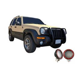Black Horse Off Road - Black Horse 17EH26MA-PLFR Black Grille Guard w/LED for 02-07 Jeep Liberty - Image 2