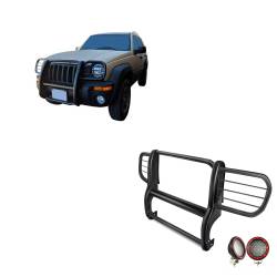 Black Horse Off Road - Black Horse 17EH26MA-PLFR Black Grille Guard w/LED for 02-07 Jeep Liberty - Image 1