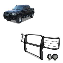 Black Horse Off Road - Black Horse 17F80218MA-PLFB Black Grille Guard w/LED for Explorer/Mountaineer - Image 1