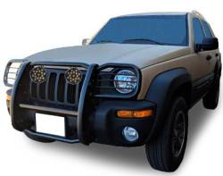 Black Horse Off Road - Black Horse 17EH26MA-PLB Black Grille Guard w/LED for 02-07 Jeep Liberty - Image 2