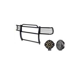 Black Horse Off Road - Black Horse 17FP26MA-PLB Black Grille Guard w/LED for Expedition/F150 - Image 1