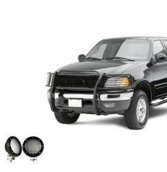 Black Horse Off Road - Black Horse 17FP27MA-PLFB Black Grille Guard w/LED for Ford Expedition/F150/250 - Image 1