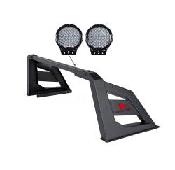 Black Horse Off Road - Black Horse RB-AR3B-PL69B Armour Roll Bar Kit w/9" LED Black for Tacoma/Canyon - Image 2