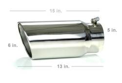 Black Horse Off Road - Black Horse MT-SC05-SS Muffler Tip-Stainless Steel-Universal - Image 2