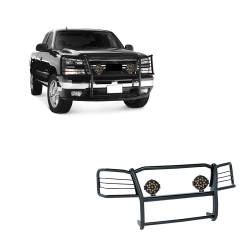Black Horse Off Road - Black Horse 17GT25MA-PLB Black Grille Guard w/LED for Silverado 1500/1500 HD - Image 1