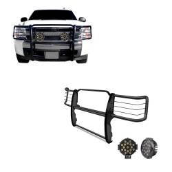 Black Horse Off Road - Black Horse 17GT27MA-PLB Black Grille Guard w/LED for 14-18 Silverado 1500 - Image 1