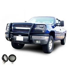 Black Horse Off Road - Black Horse 17GT25MA-PLFB Black Grille Guard w/LED for Silverado 1500/1500 HD - Image 2
