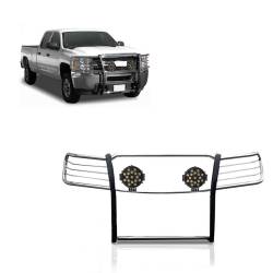 Black Horse Off Road - Black Horse 17GT27MSS-PLB SS Grille Guard w/LED for 14-18 Silverado 1500 - Image 1