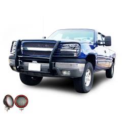 Black Horse Off Road - Black Horse 17GT25MA-PLFR Black Grille Guard w/LED for Silverado 1500/1500HD - Image 2