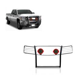 Black Horse Off Road - Black Horse 17GT27MSS-PLR SS Grille Guard w/LED for 14-18 Silverado 1500 - Image 1