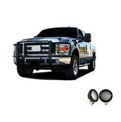 Black Horse Off Road - Black Horse 17GT26MA-PLFB Black Grille Guard w/LED for Silverado 2500HD/3500 - Image 2