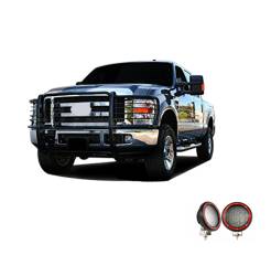 Black Horse Off Road - Black Horse 17GT26MA-PLFR Black Grille Guard w/LED for Silverado 2500HD/3500 - Image 2
