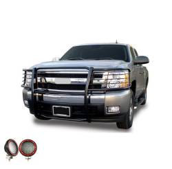 Black Horse Off Road - Black Horse 17GT27MA-PLFR Black Grille Guard w/LED for 14-18 Silverado 1500 - Image 1