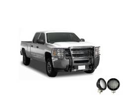 Black Horse Off Road - Black Horse 17GT27MSS-PLFB SS Grille Guard w/LED for 14-18 Silverado 1500 - Image 2