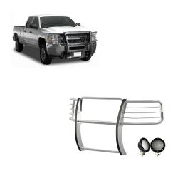 Black Horse Off Road - Black Horse 17GT27MSS-PLFB SS Grille Guard w/LED for 14-18 Silverado 1500 - Image 1