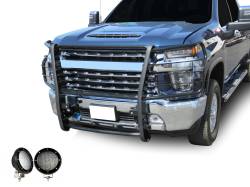 Black Horse Off Road - Black Horse 17GT30MA-PLFB Black Grille Guard w/LED for Silverado 2500HD/3500 - Image 2
