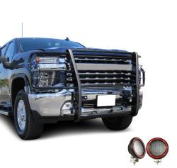 Black Horse Off Road - Black Horse 17GT30MA-PLFR Black Grille Guard w/LED for Silverado 2500HD/3500 - Image 2