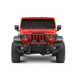 Black Horse Off Road - Black Horse 17JPJLMA-PLB Black Grille Guard w/LED for Gladiator/Wrangler JT/JL - Image 2