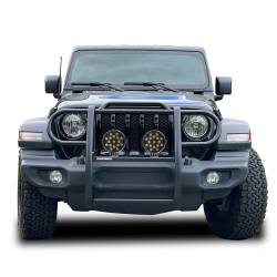 Black Horse Off Road - Black Horse 17JPJLMA-PLB Black Grille Guard w/LED for Gladiator/Wrangler JT/JL - Image 1