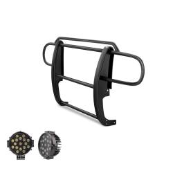 Black Horse Off Road - Black Horse 17JPWRMA-PLB Black Grille Guard w/LED for 07-17 Jeep Wrangler - Image 1