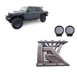 Black Horse Off Road - Black Horse AR2-09BA3-PL69B Armour-II Roll Bar Kit 9" Black for 19-25 Gladiator - Image 1