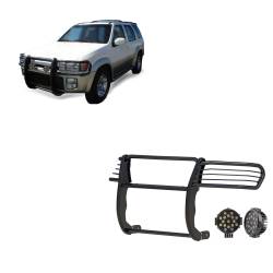 Black Horse Off Road - Black Horse 17NE23MA-PLB Black Grille Guard w/LED for QX4/Pathfinder - Image 1