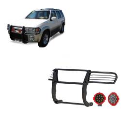 Black Horse Off Road - Black Horse 17NE23MA-PLR Black Grille Guard w/LED for QX4/Pathfinder - Image 1