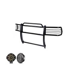 Black Horse Off Road - Black Horse 17NR26MA-PLB Black Grille Guard w/LED for Armada/Titan - Image 2