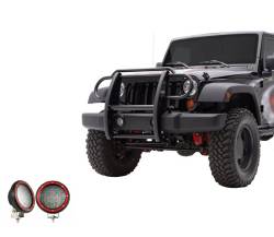 Black Horse Off Road - Black Horse 17JPWRMA-PLFR Black Grille Guard w/LED for 07-18 Jeep Wrangler JK - Image 2