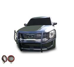 Black Horse Off Road - Black Horse 17KI01MA-PLFR Black Grille Guard w/LED for 20-24 Kia Telluride - Image 1